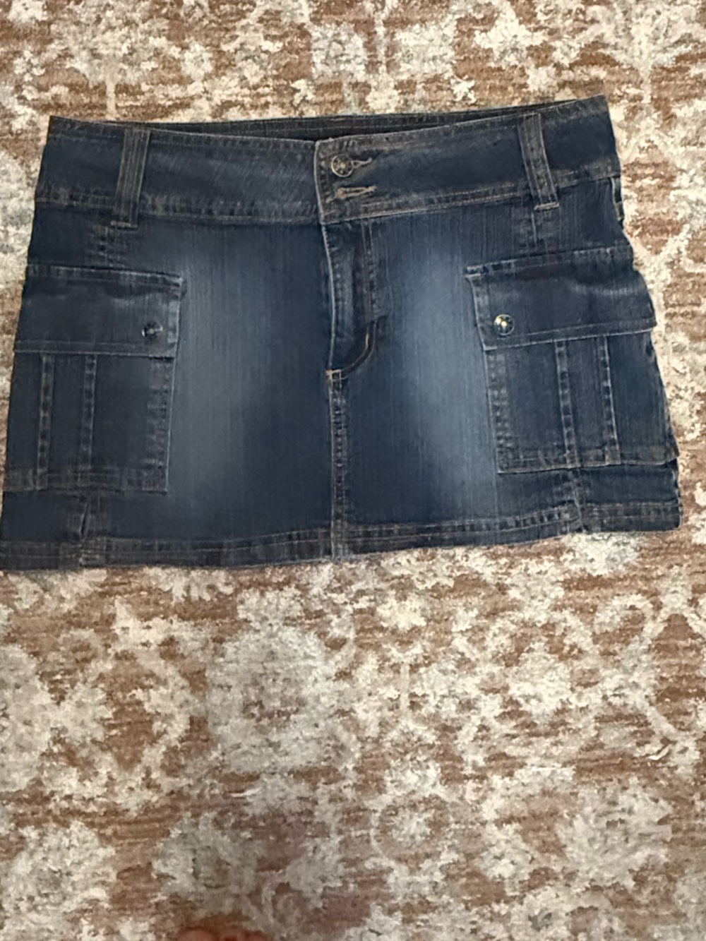 Stretchy Dunnes Stores Dark Wash Denim Skirt - Classic Indigo